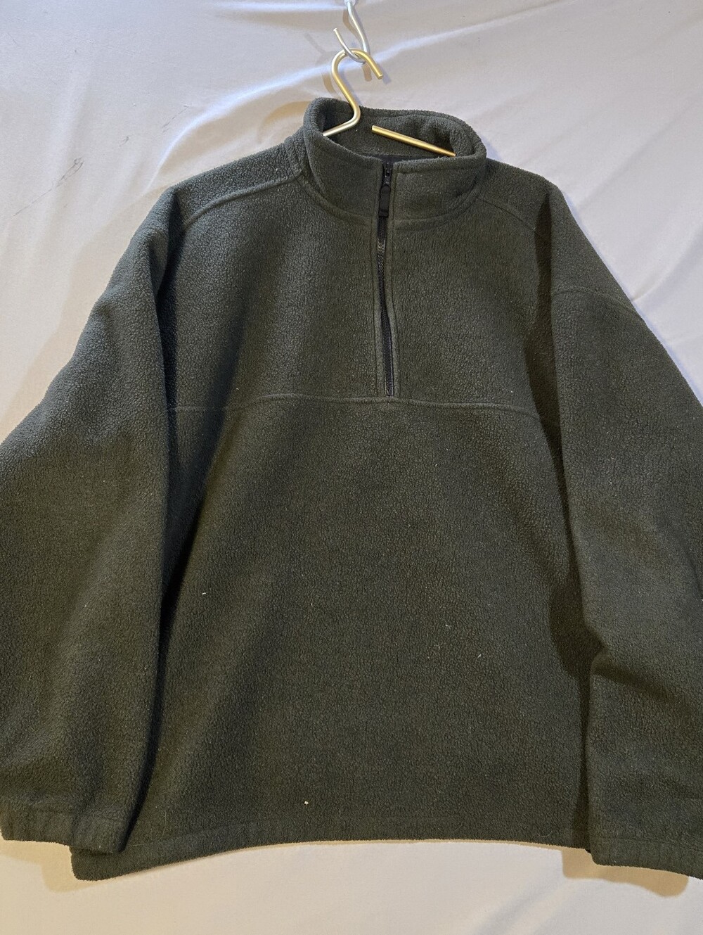 Eddie Bauer Dark Olive Green Half-Zip Fleece Pullover